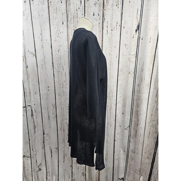 Eileen Fisher L Organic Linen Cardigan Duster Sweater Open Knit Long Layering - Picture 5 of 7